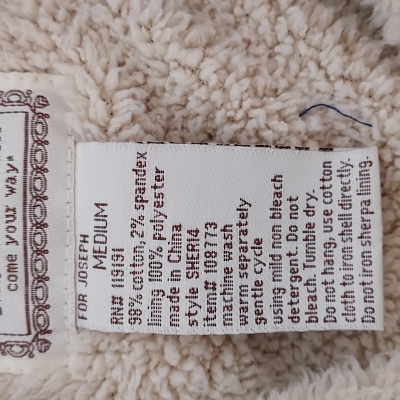 For Joseph Fortune Women's Jacket Corduroy Sherpa Cream Y2K Trucker  M - Picture 15 of 15